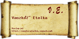 Vaszkó Etelka névjegykártya