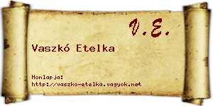 Vaszkó Etelka névjegykártya